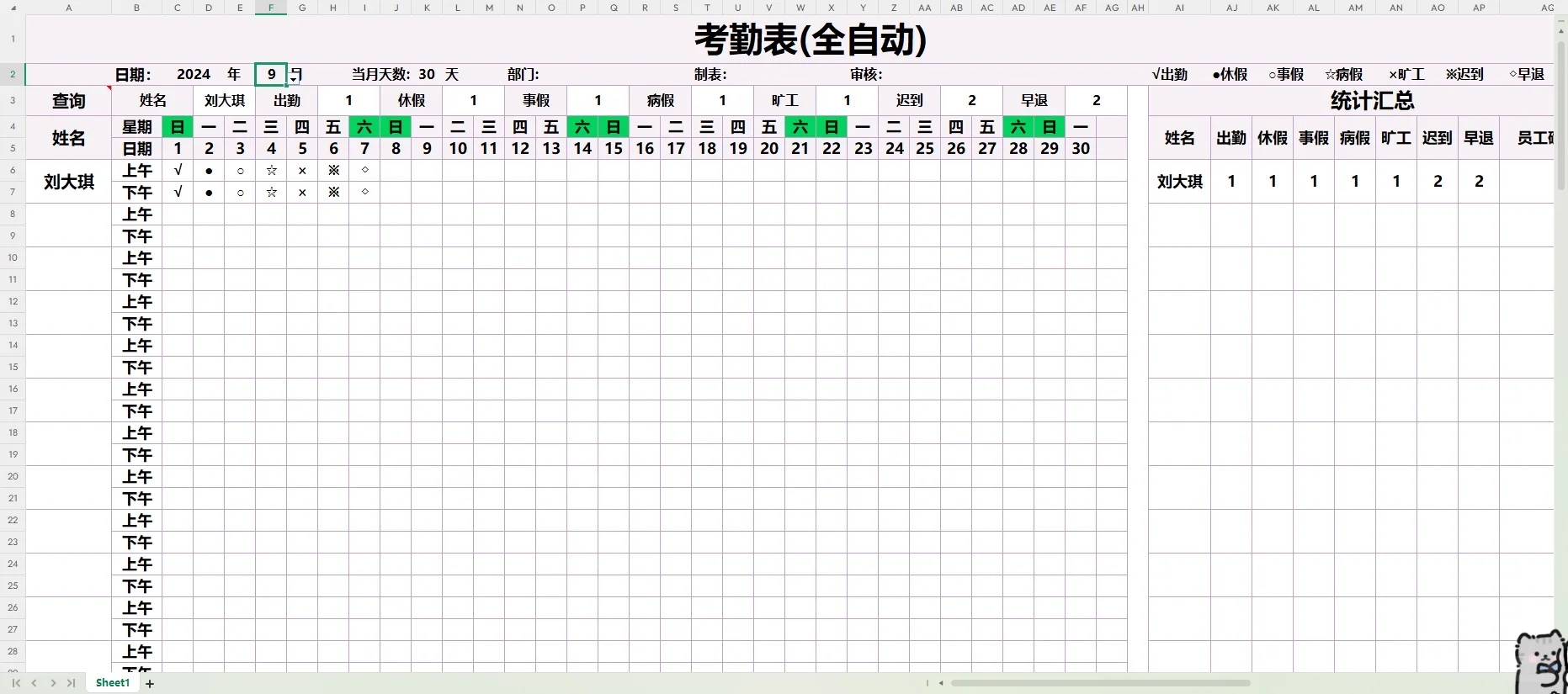 这种水平的考勤表才是人事该做的? [暗中观