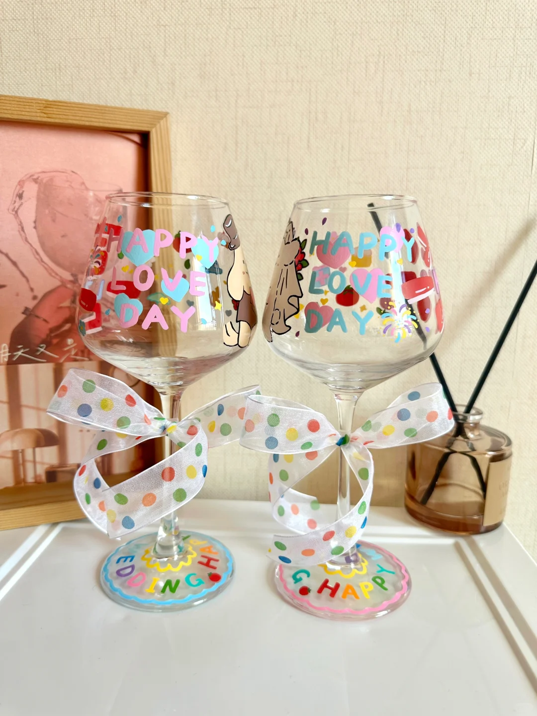 可可爱爱的婚礼敬酒杯，送在我心趴上了