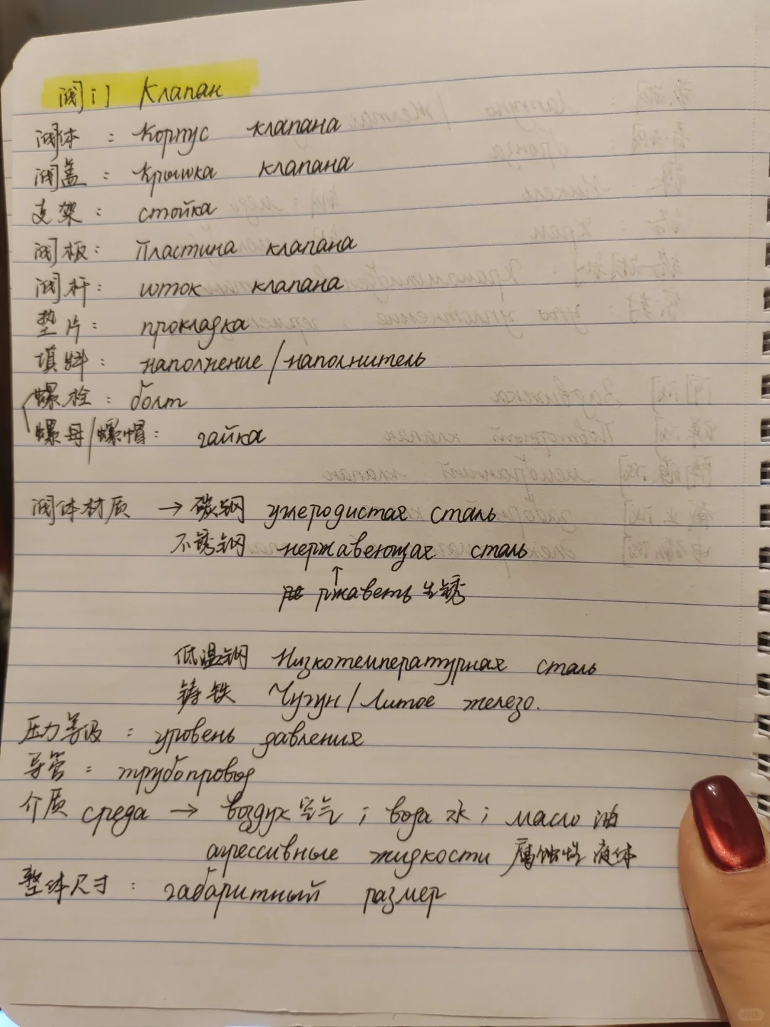 阀门～俄语词汇