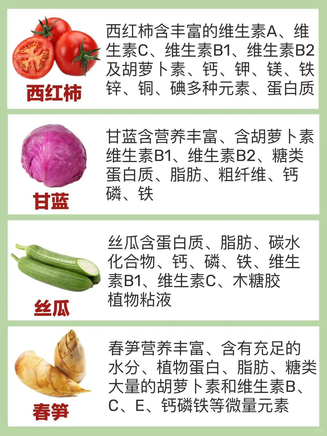 应季蔬菜时间表