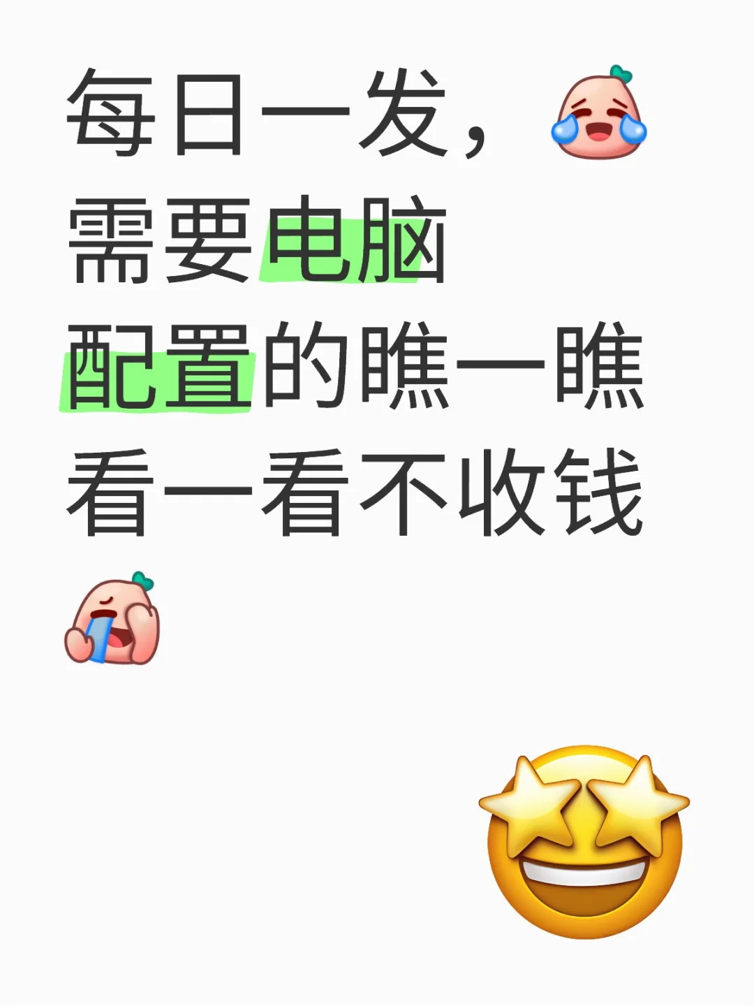 免费写电脑配置。