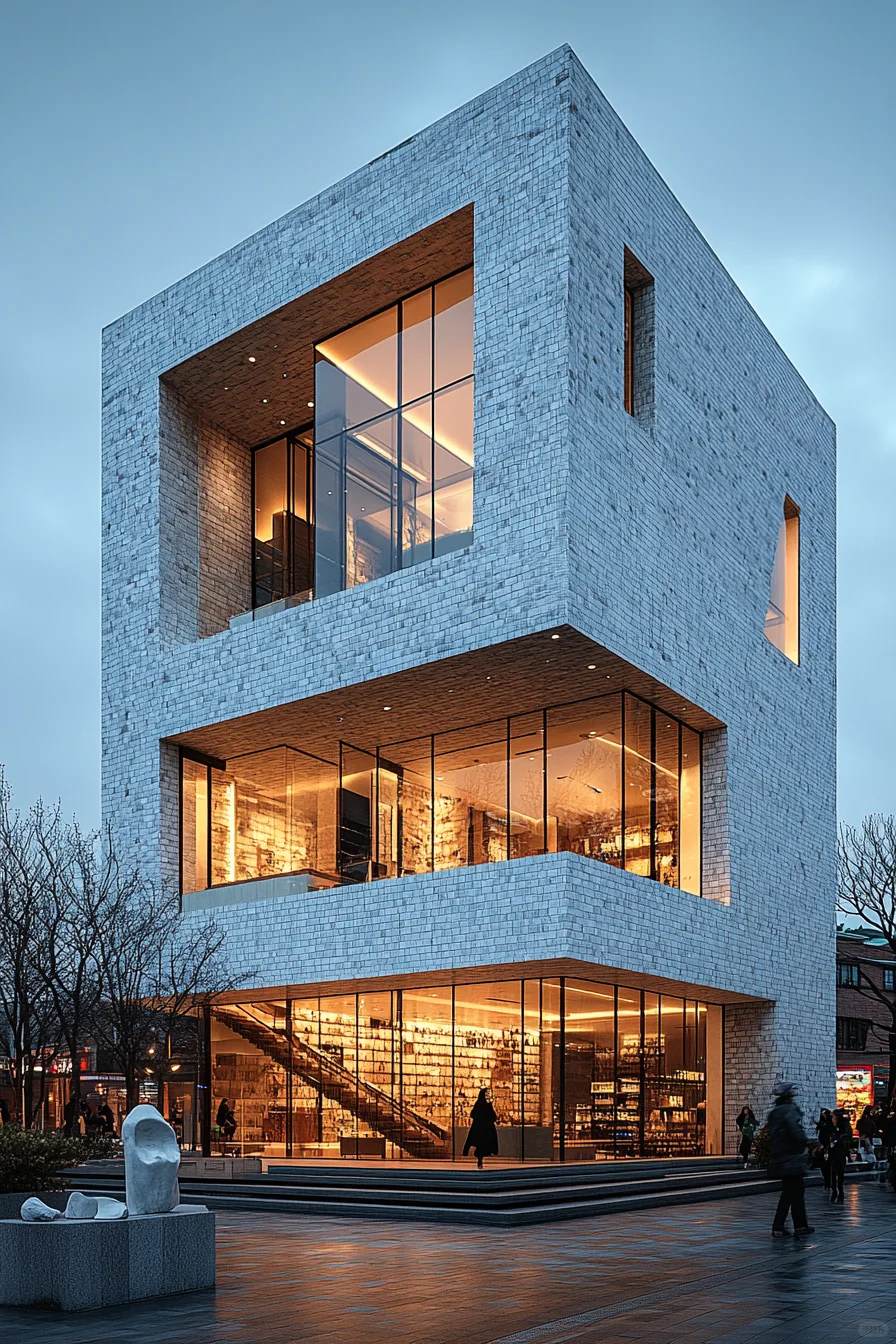 Midjourney建筑设计 现代几何建筑 附咒语