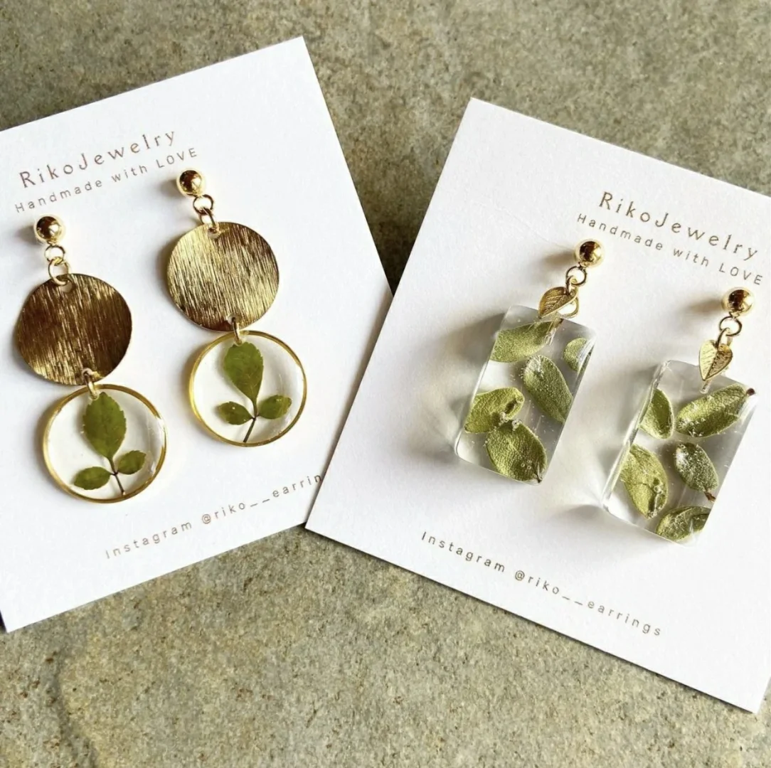 分享｜真花植物滴胶耳饰