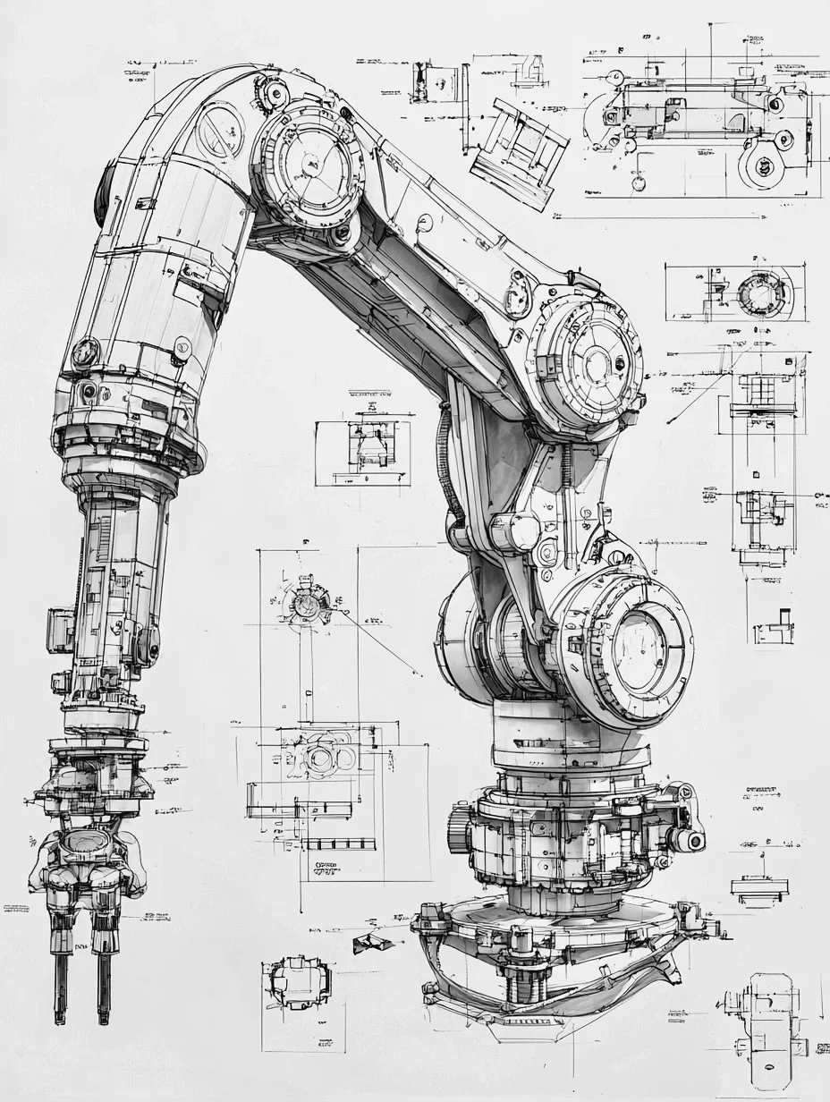 流水线机械臂·产品设计线稿［咒语］