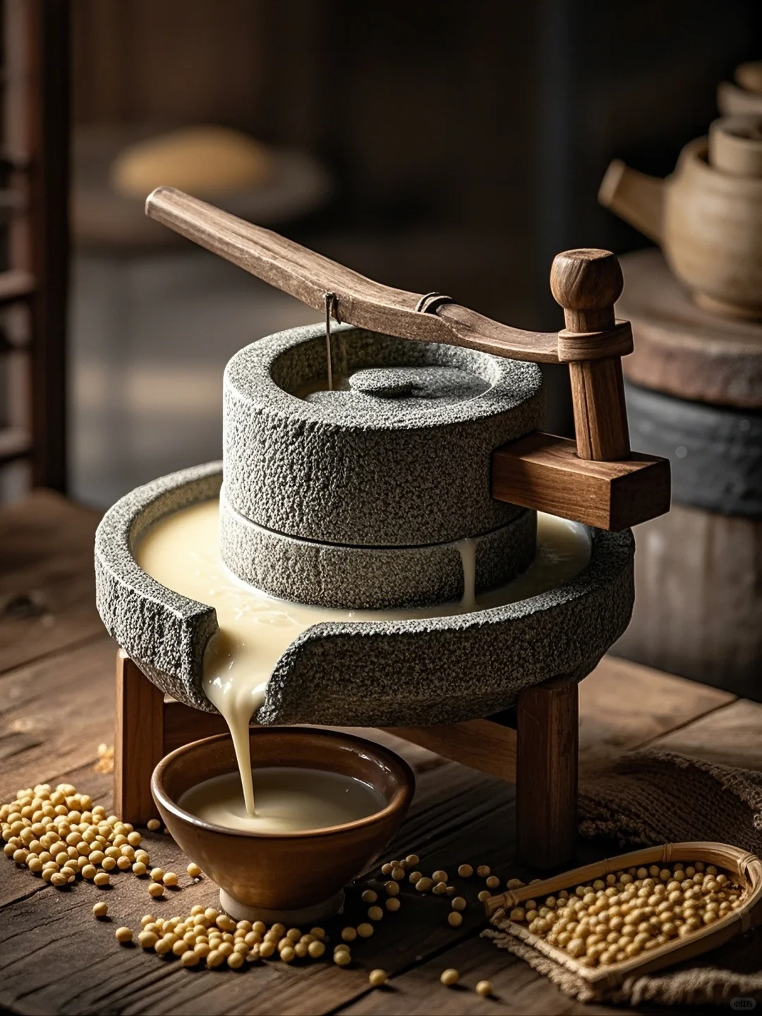 品味石磨豆浆，感受传统工艺与自然的结合。