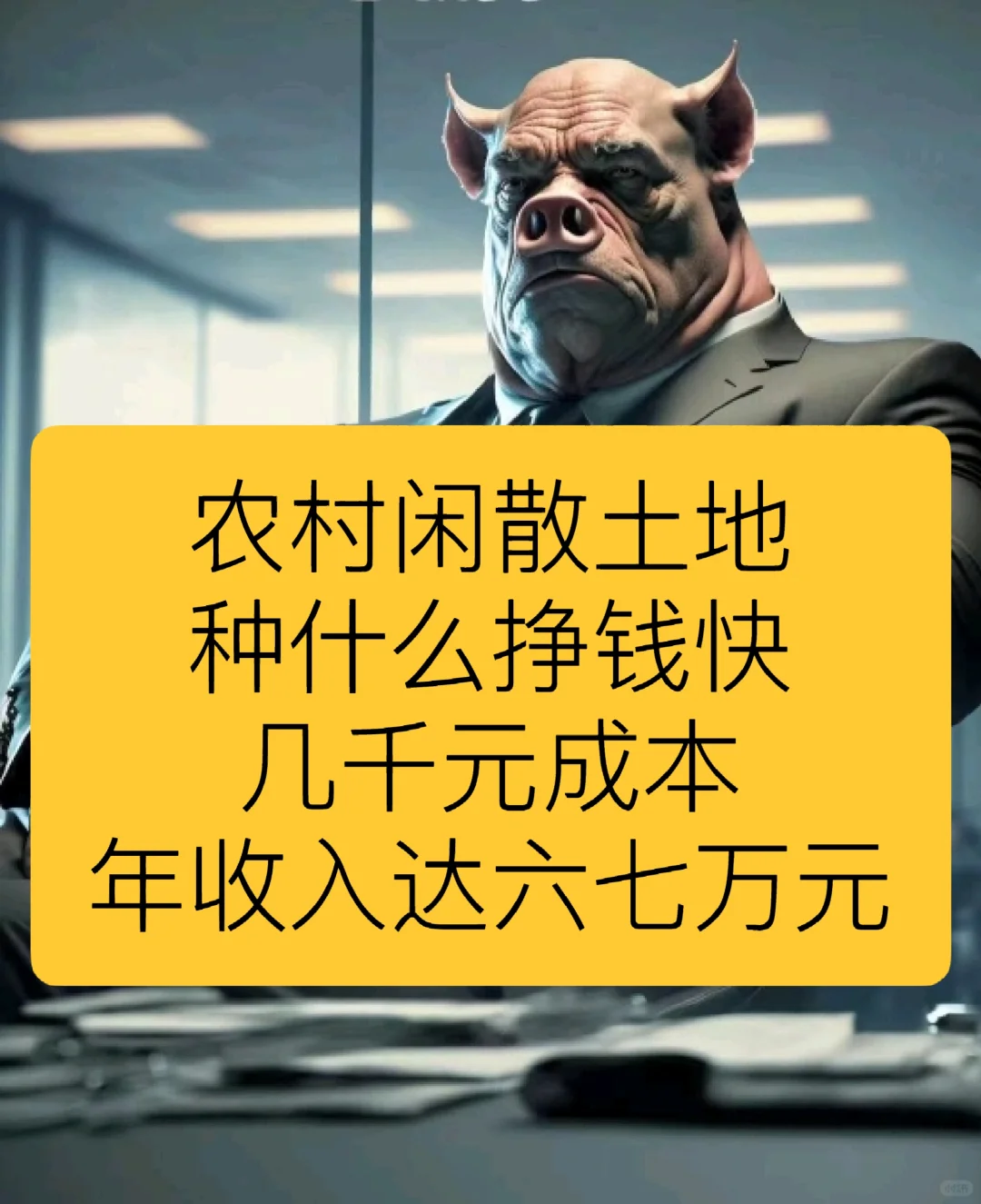 农村闲散土地种什么挣钱快，几千元成本，年