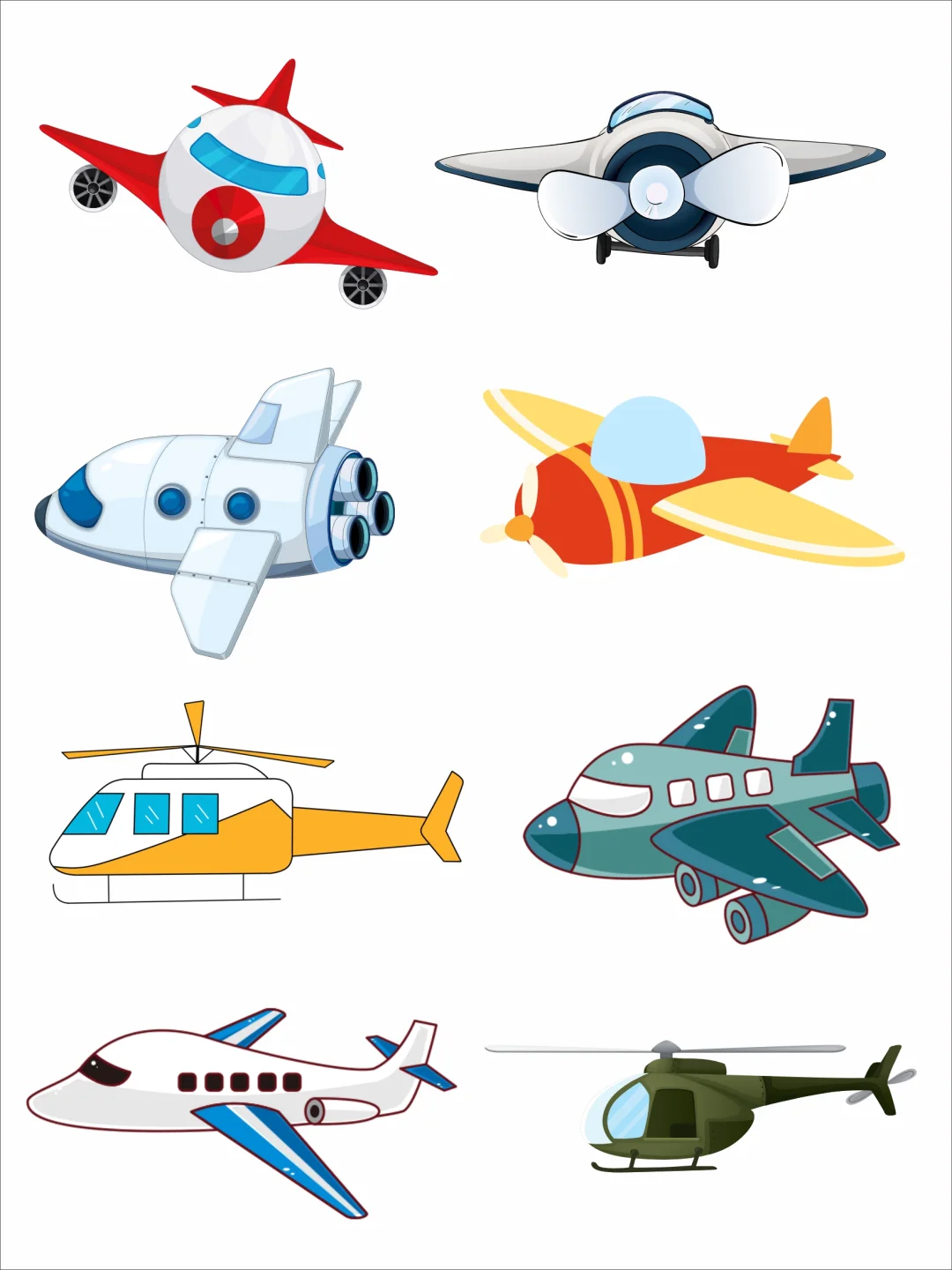 各种各样可爱的卡通小飞机 环创素材可打印