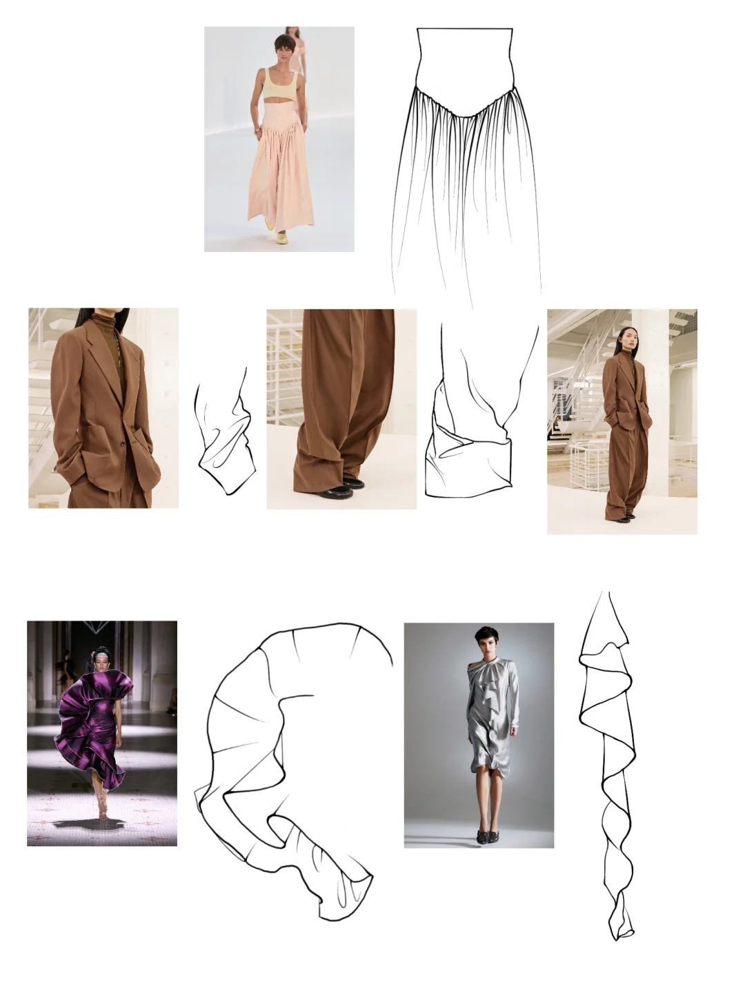 YIXUAN服装手绘款式图第十课｜褶皱的绘制