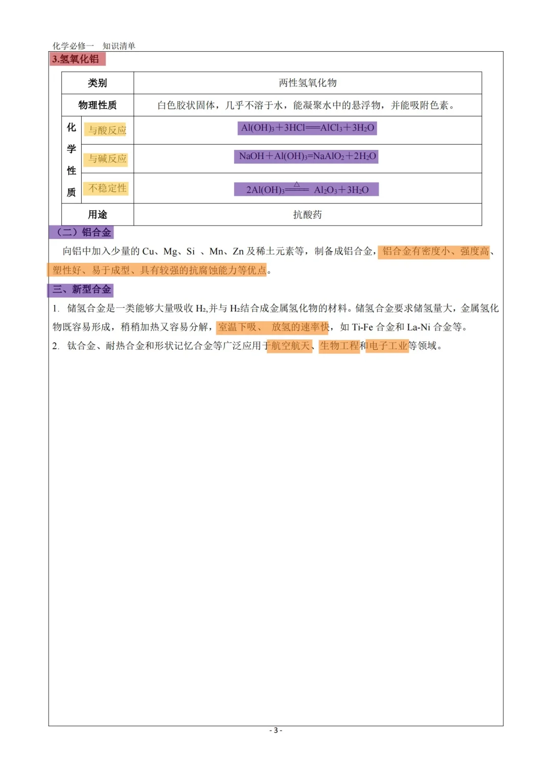 化学知识点总结｜09 金属材料