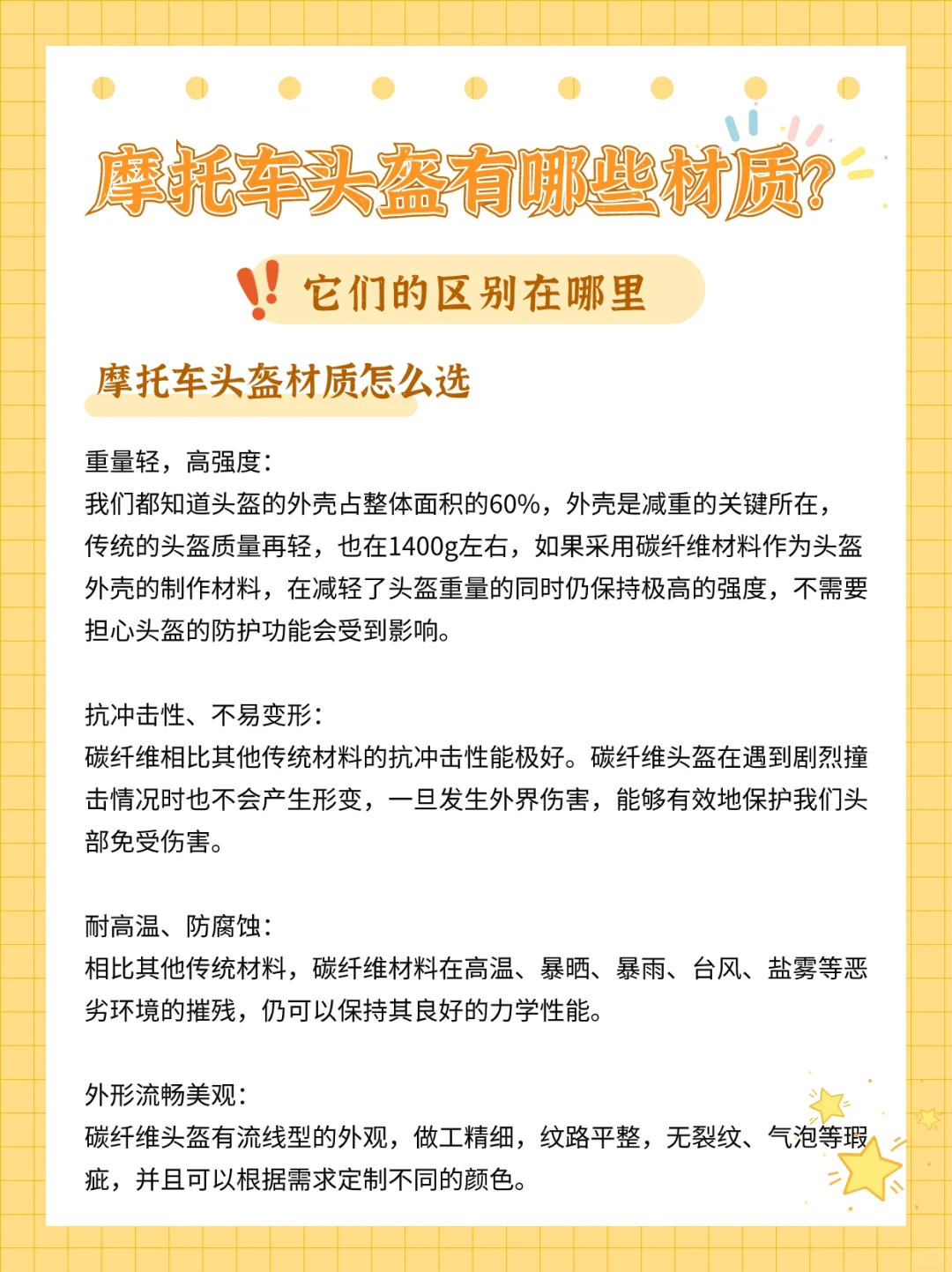 摩托车头盔都有哪些材质❓哪个会更好！