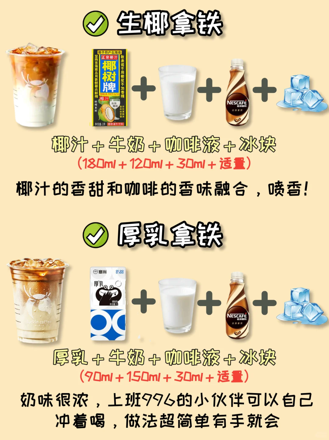 家庭版咖啡店|8款瑞幸经典咖啡复刻(附配比)