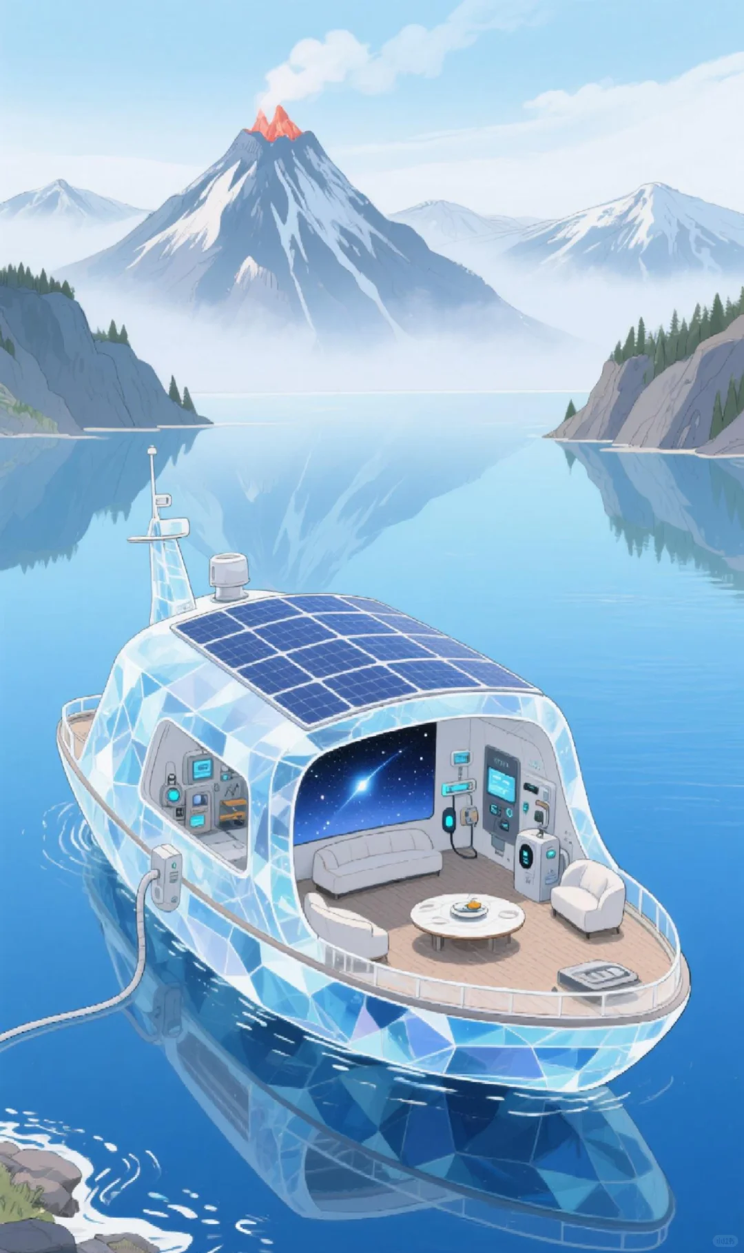 柔性曲面光伏+电动观光游船