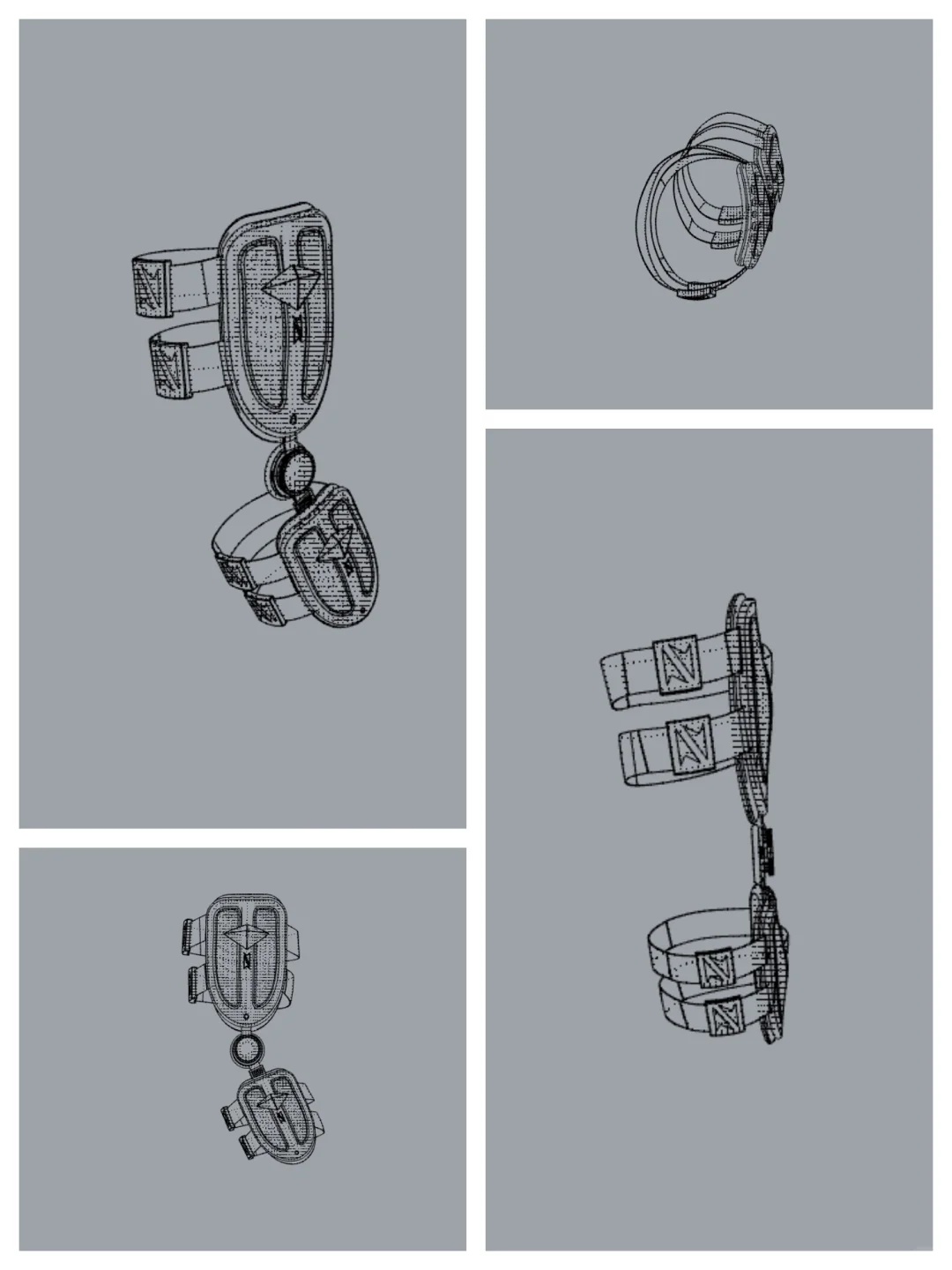 下肢矫正器设计医疗康复用品设计-犀牛建模