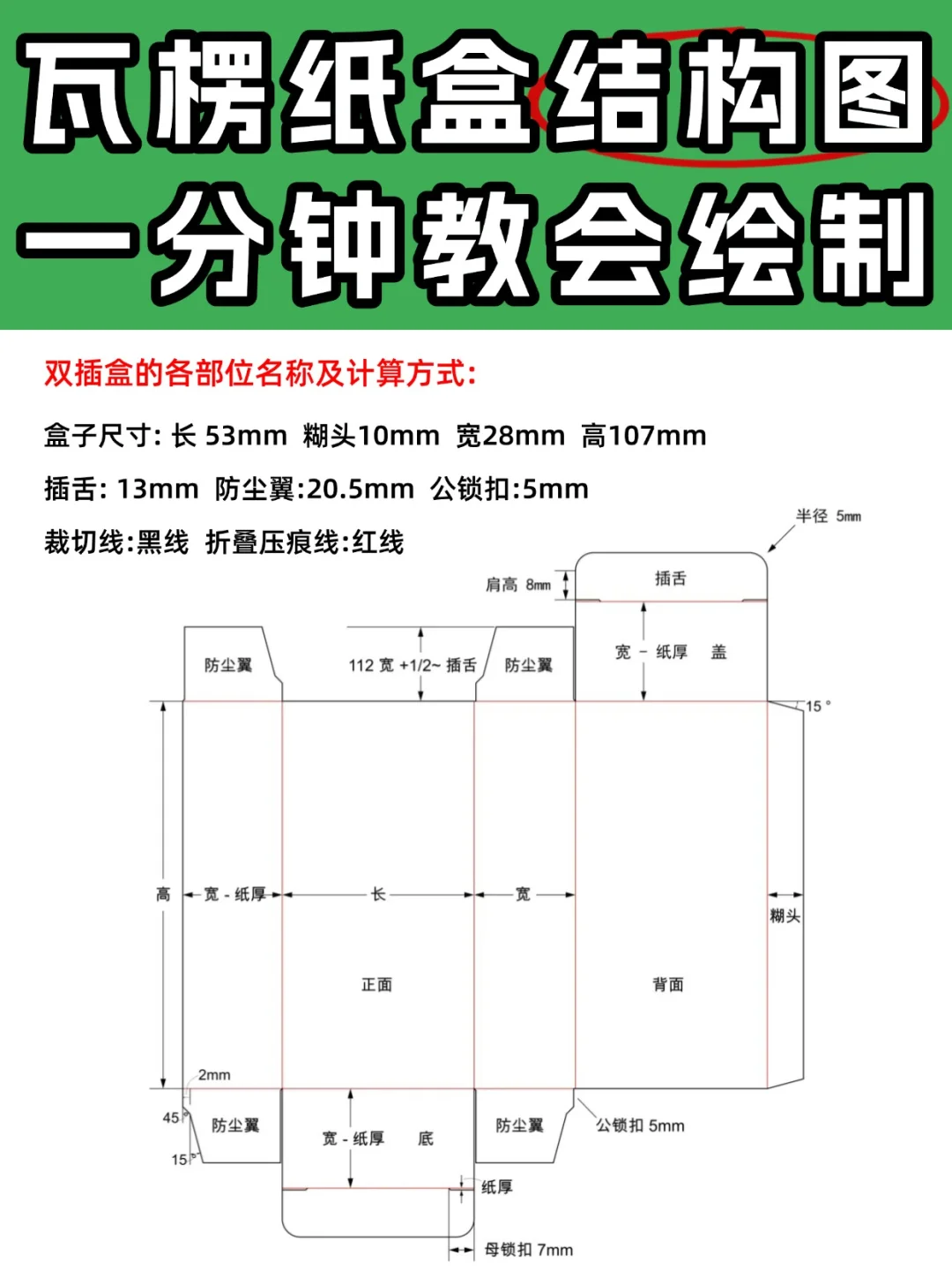 瓦楞纸盒结构图如何绘制？三张图搞定！