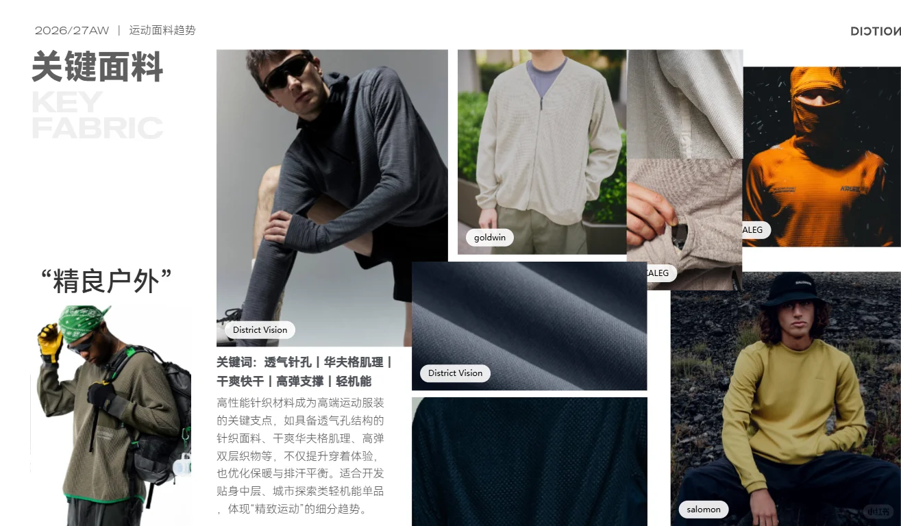 服装面料趋势：户外运动