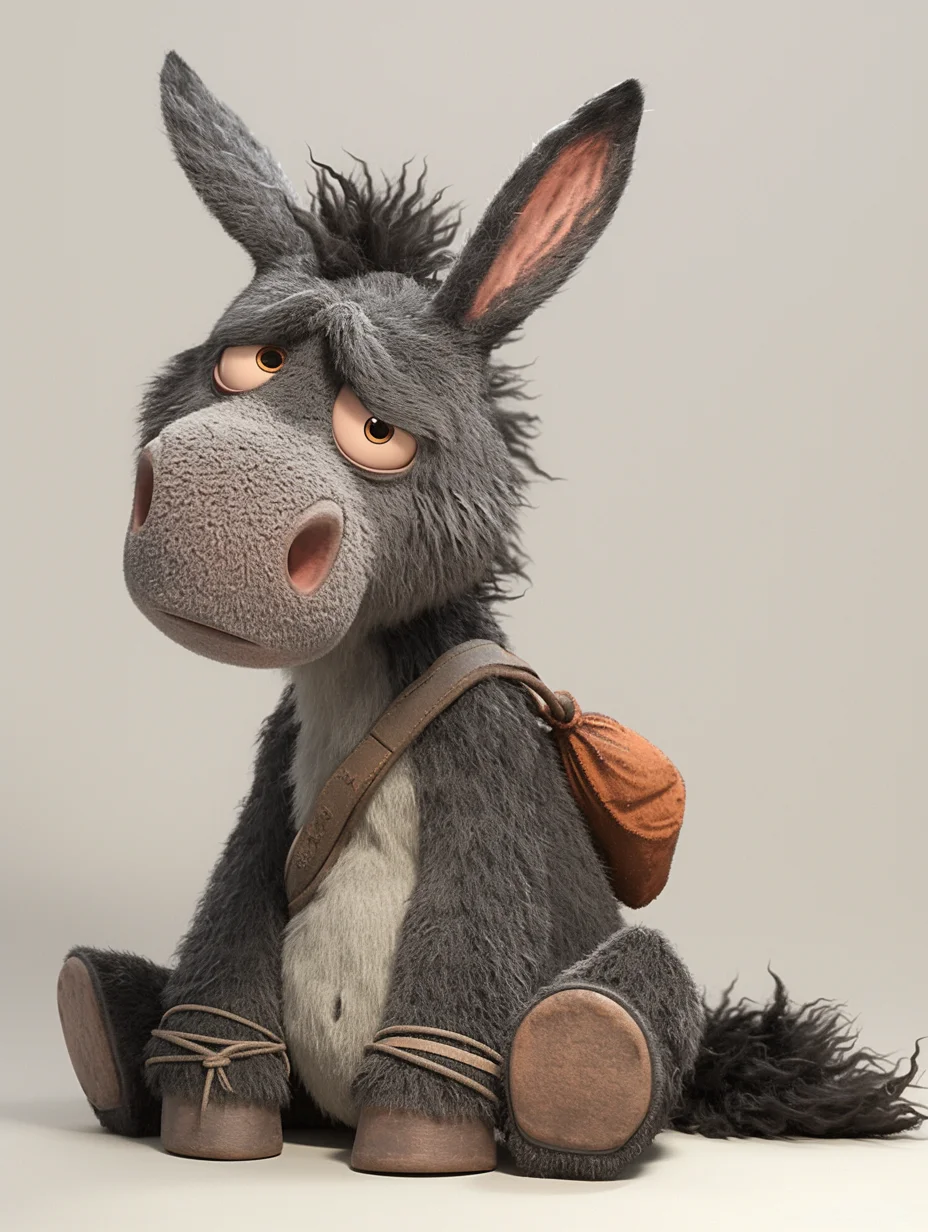 Midjourney 丨 毛绒公仔 收养这只小毛驴叭