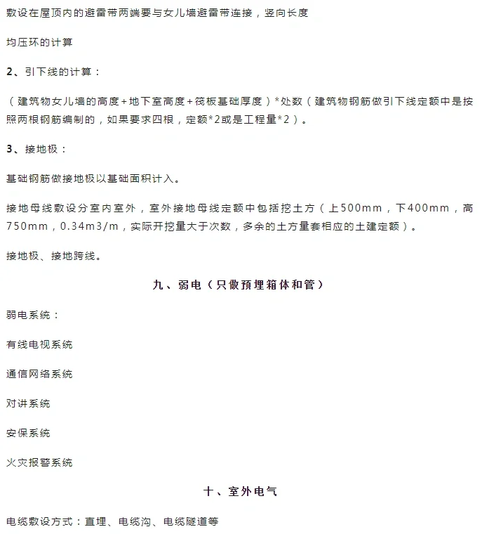 一篇看完安装造价的电气预算列项总结！