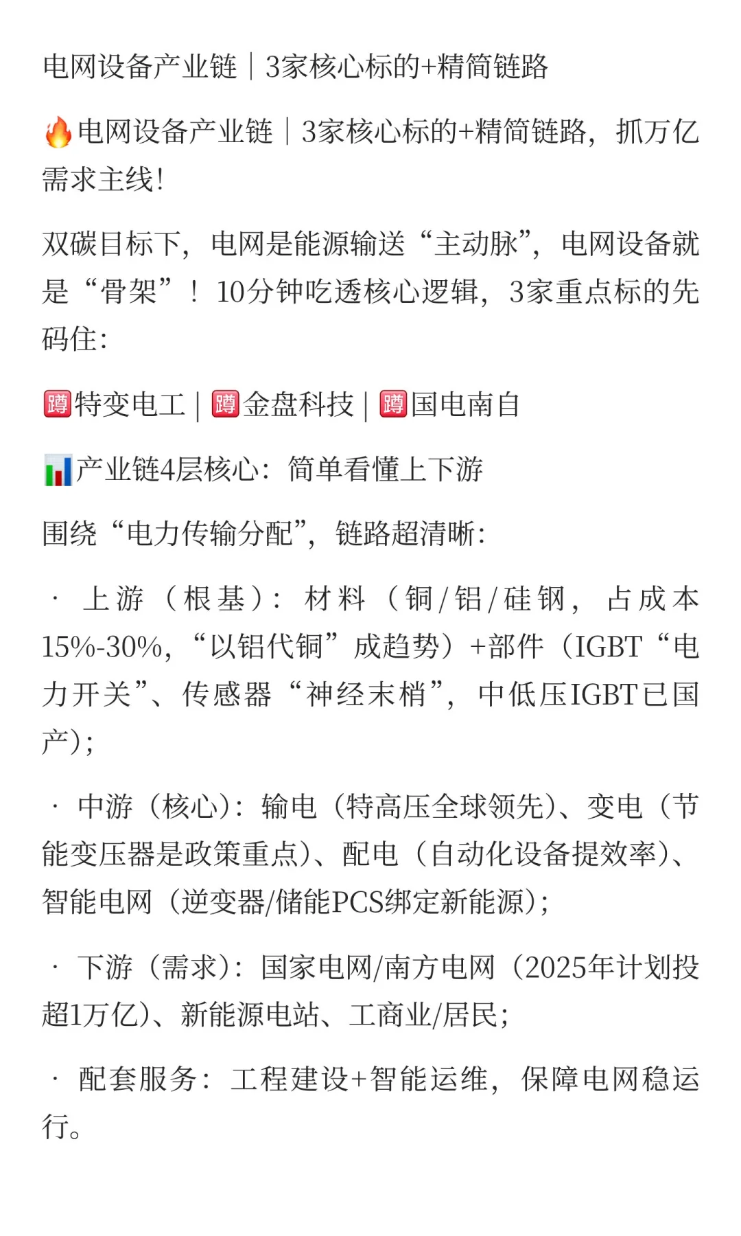 AI 风口下 电网设备产业链