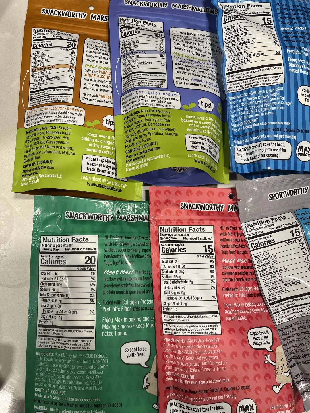 90kcal一包超高纤维的无糖棉花糖