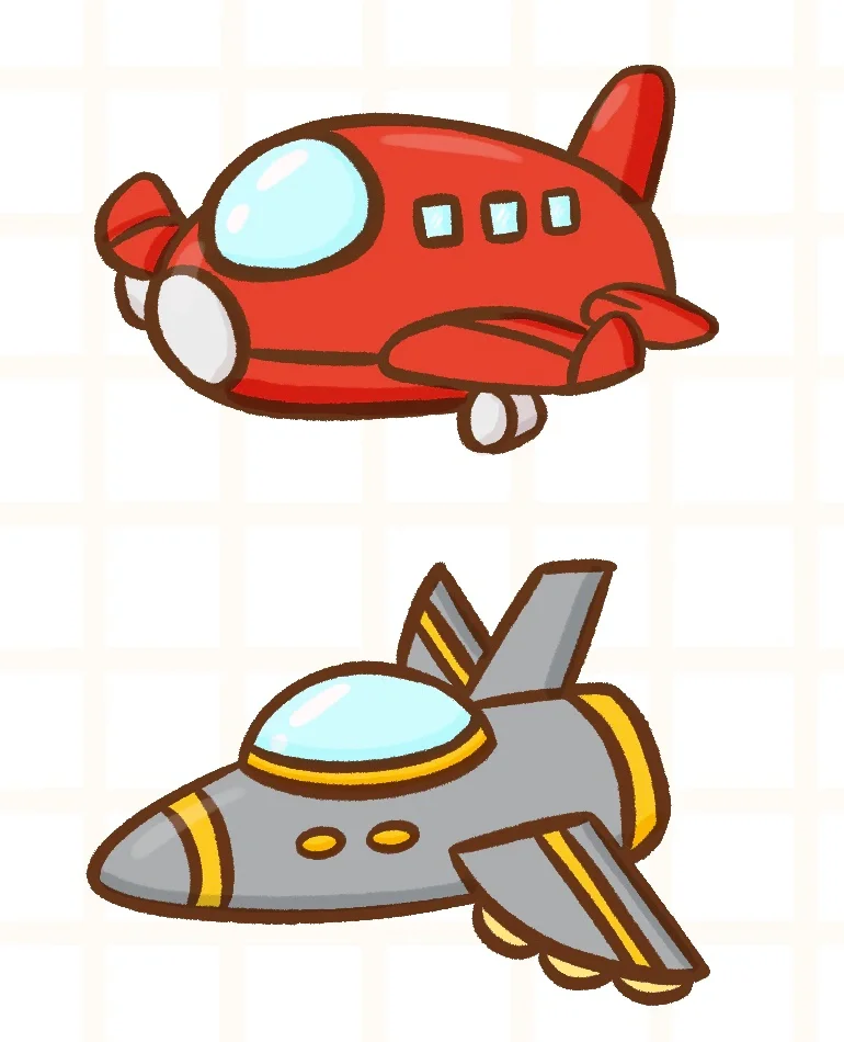 ✏️画画控笔练习打卡第72天|各种飞机简笔画