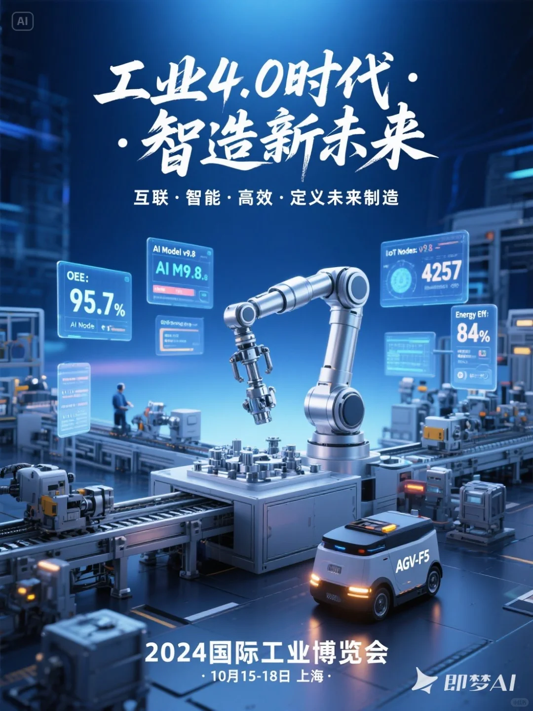 工业自动化4.0主题海报