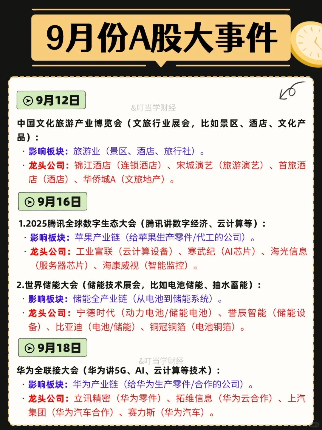 9月A股大事件梳理❗
