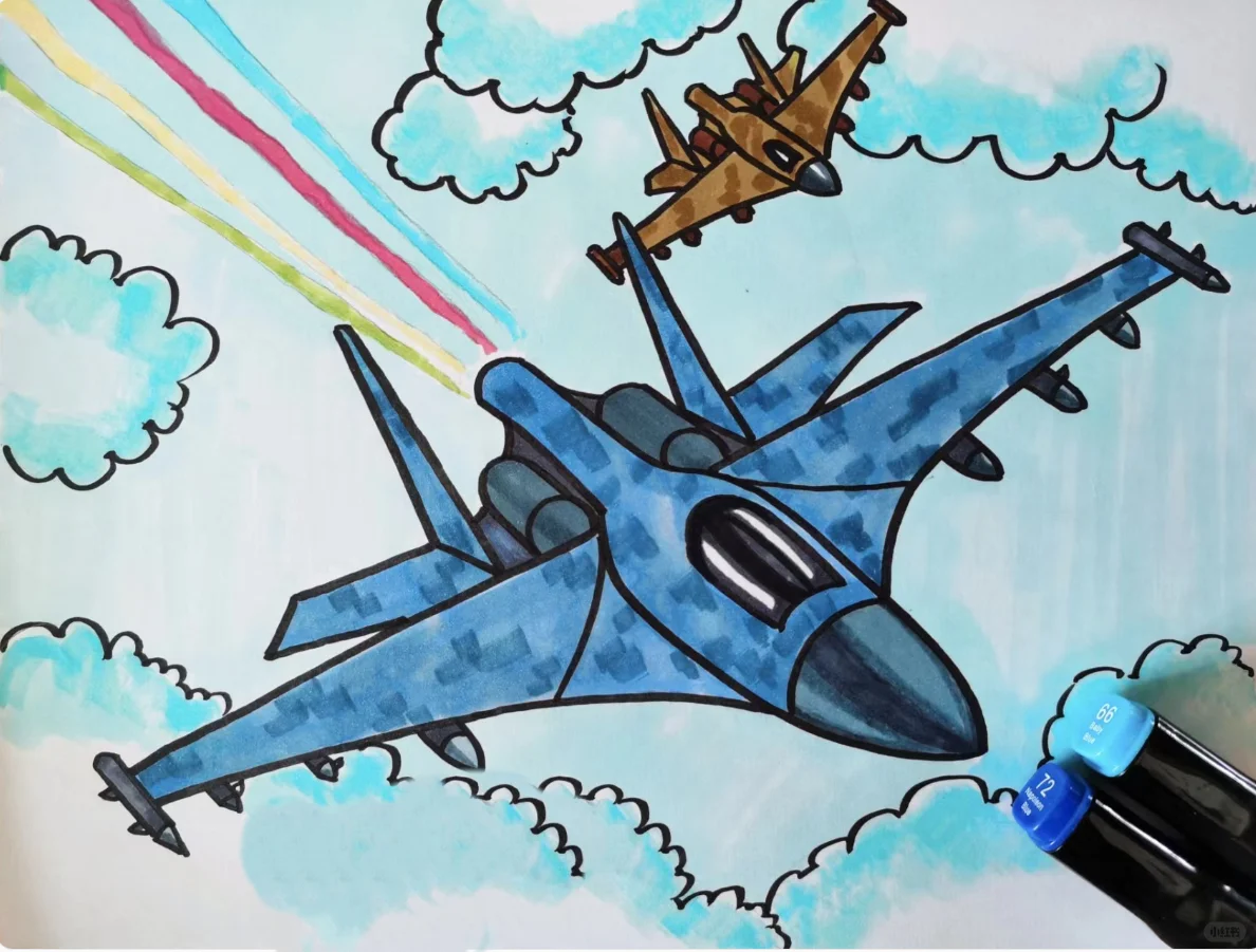 儿童画合集1⃣️2⃣️飞机✈️