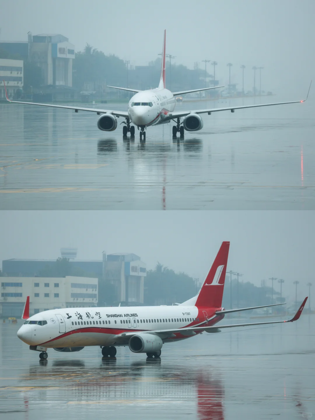 暴雨中的西安机场｜致敬机务和地勤人员