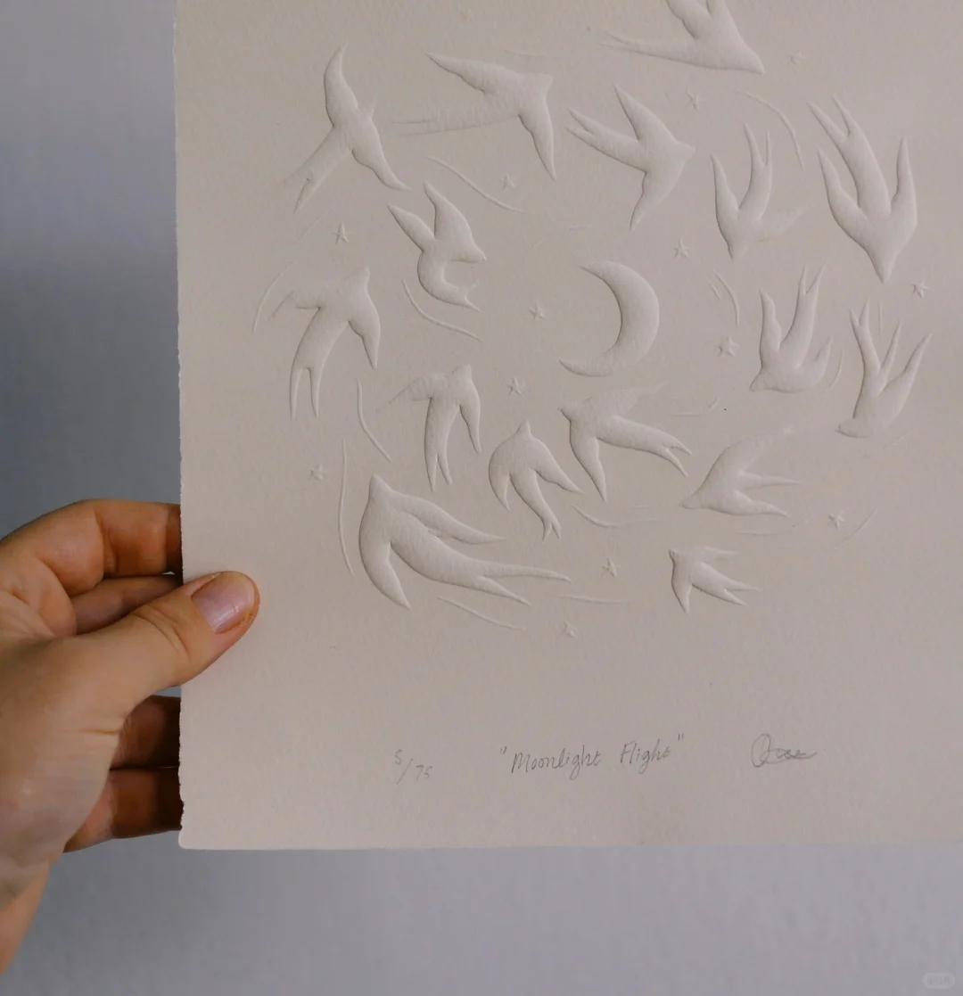 ?️‍?️ 无色压印凹凸版画太喜欢了！