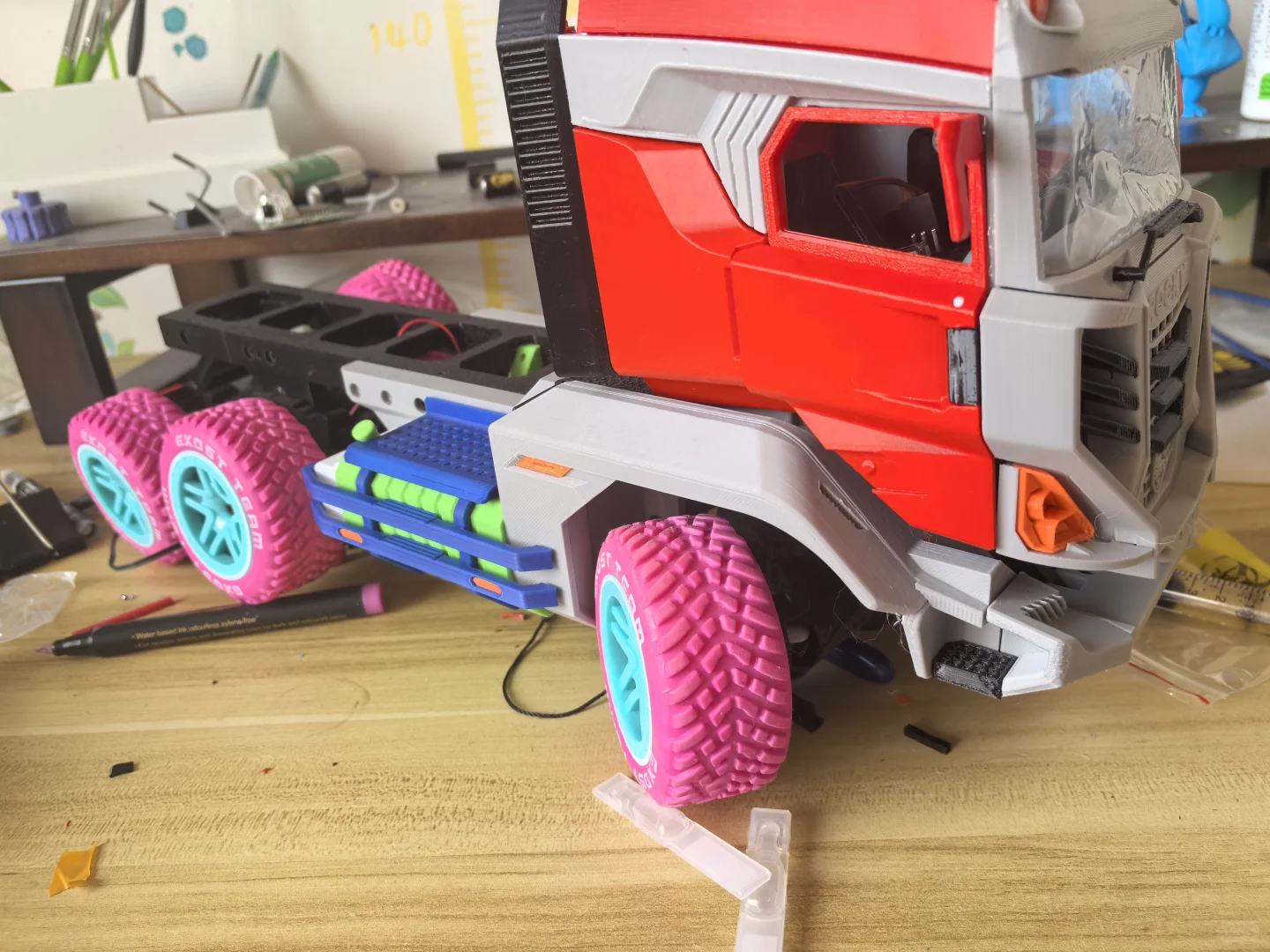 3d打印rc六轮货车