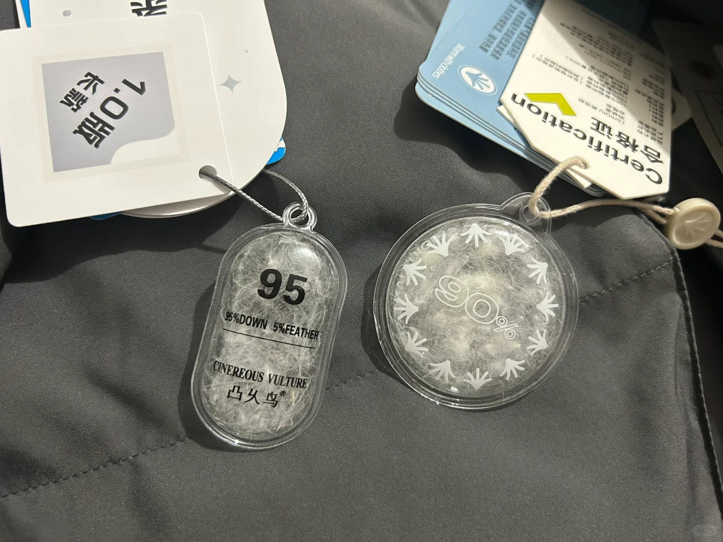 长款羽绒服鸟鸟和秋秋已经到货,细节对比