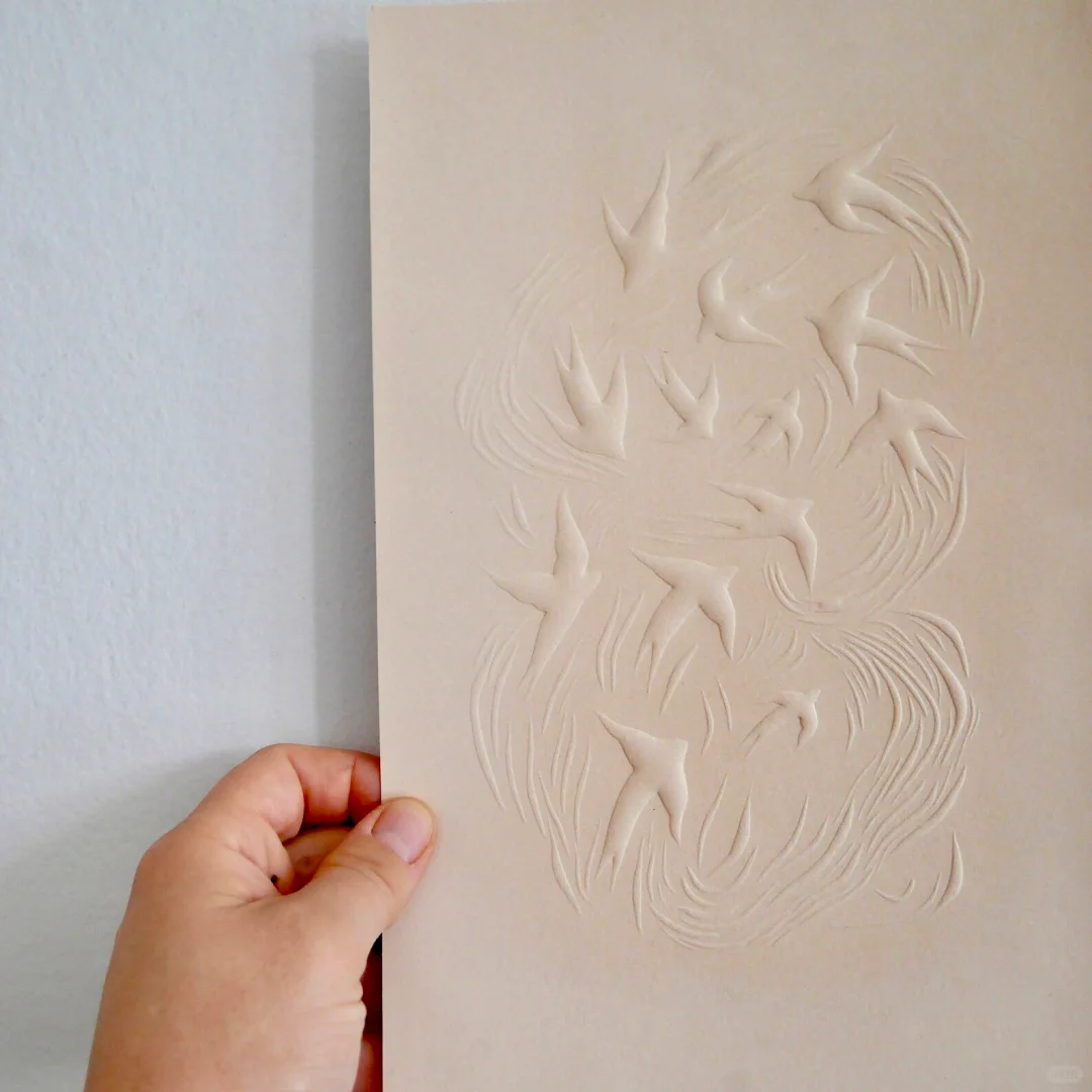 ?️‍?️ 无色压印凹凸版画太喜欢了！