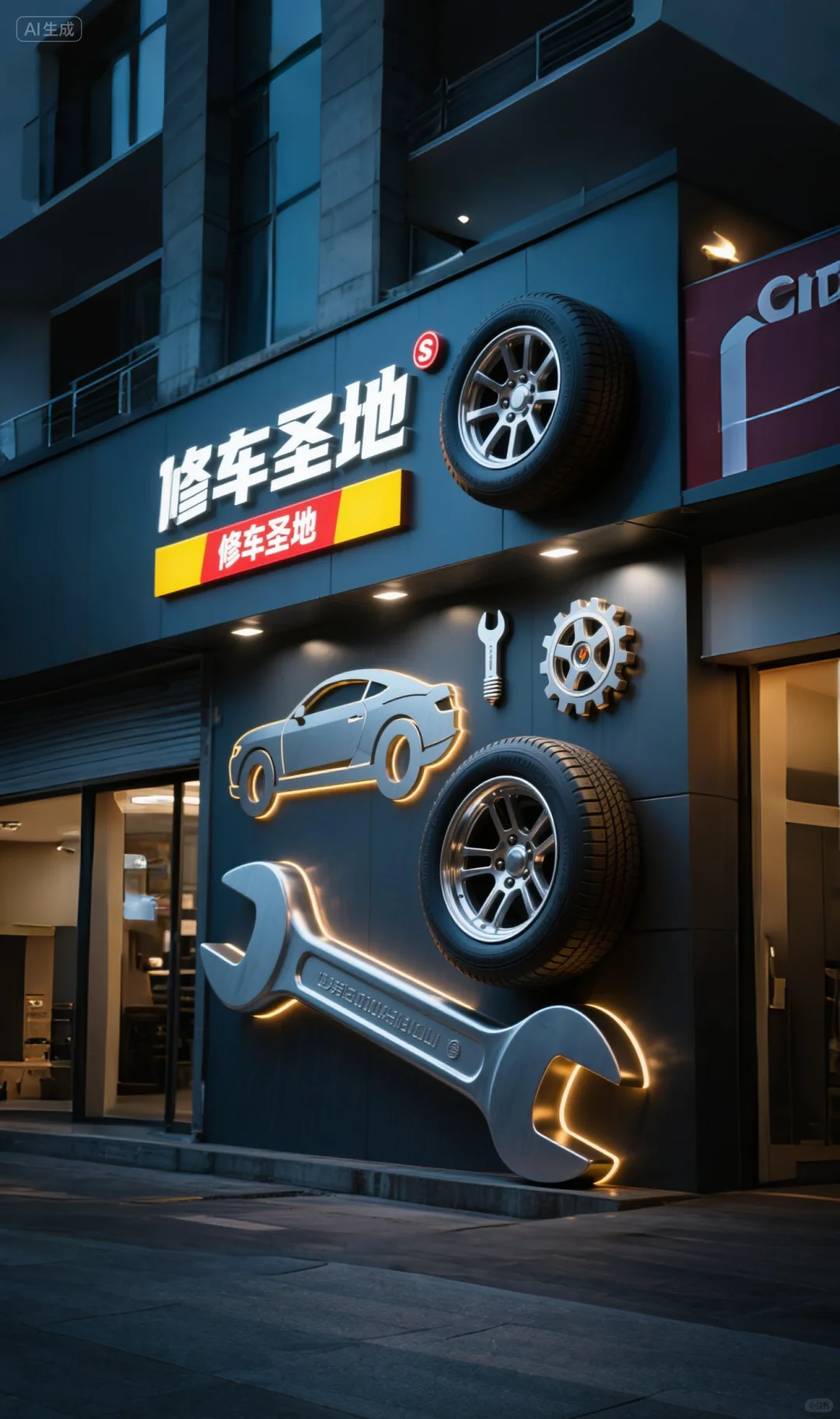 ?超吸睛汽修店门头,顾客看了都想进!