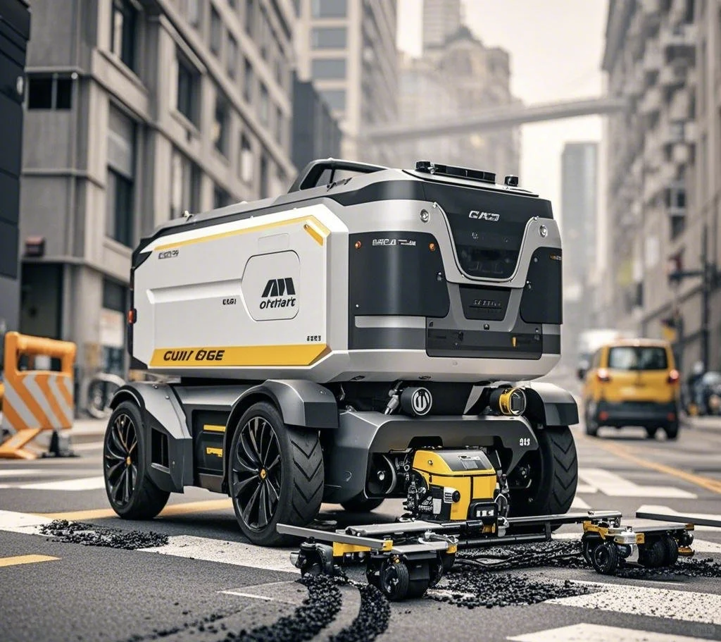 全自动道路养护设备:哪里不平填哪里！