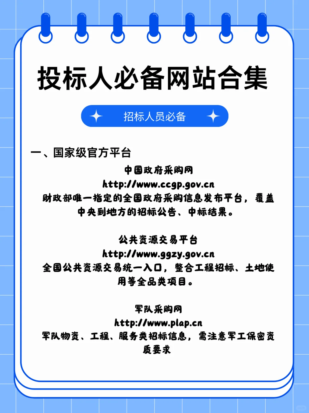 投标人必备网站合集