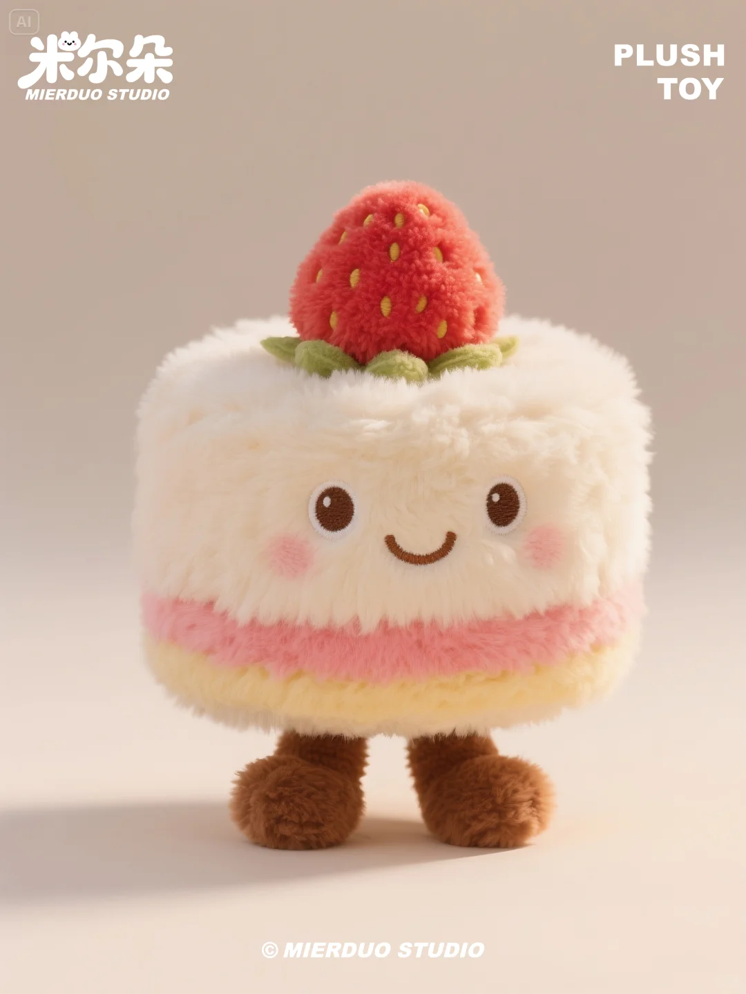 毛绒绒的蛋糕玩偶，香甜可爱~