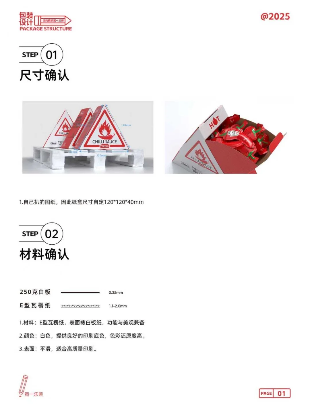 包装结构解析之亨氏辣椒酱侧拉三角盒