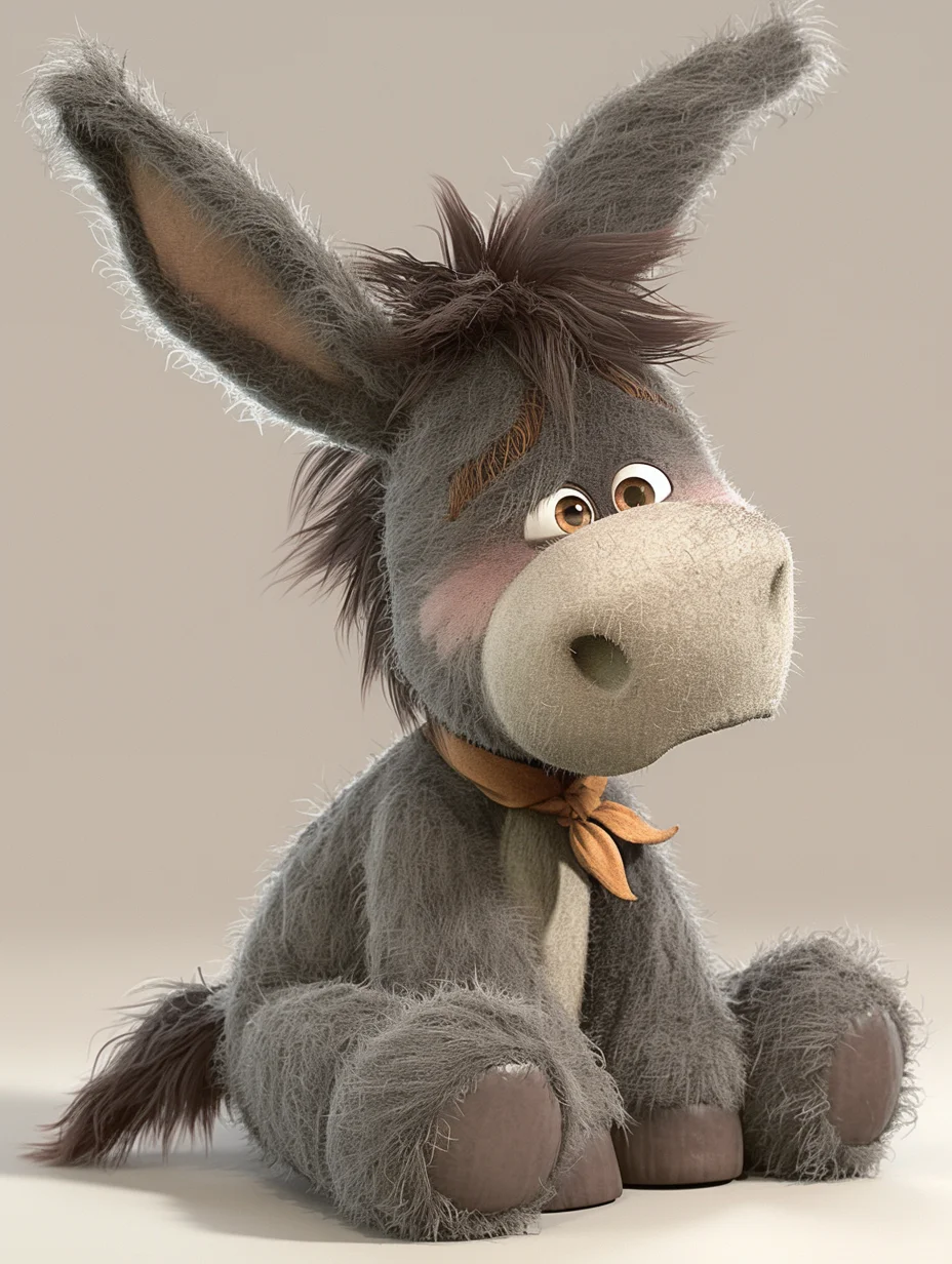 Midjourney 丨 毛绒公仔 收养这只小毛驴叭