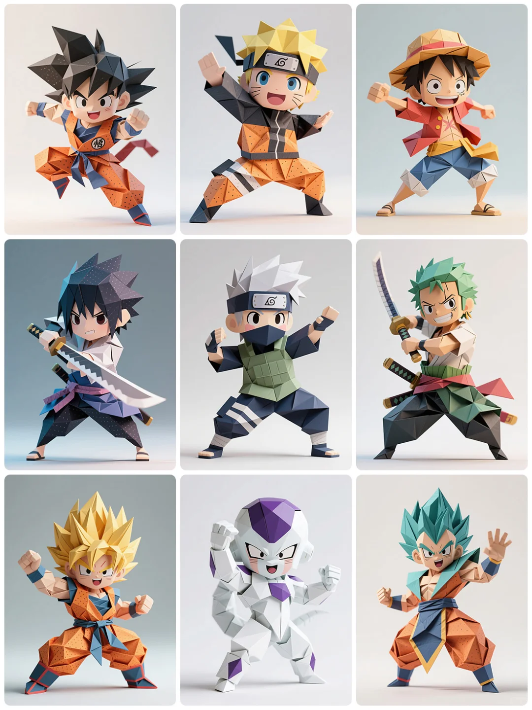 一些折纸风格的动漫人物丨AI绘画丨30集