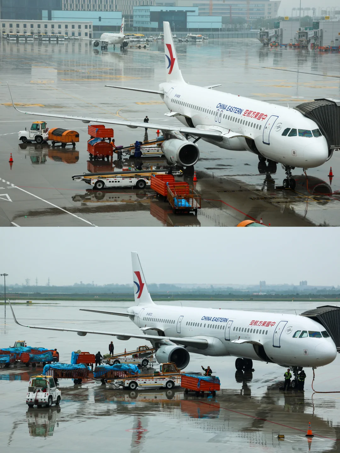 暴雨中的西安机场｜致敬机务和地勤人员