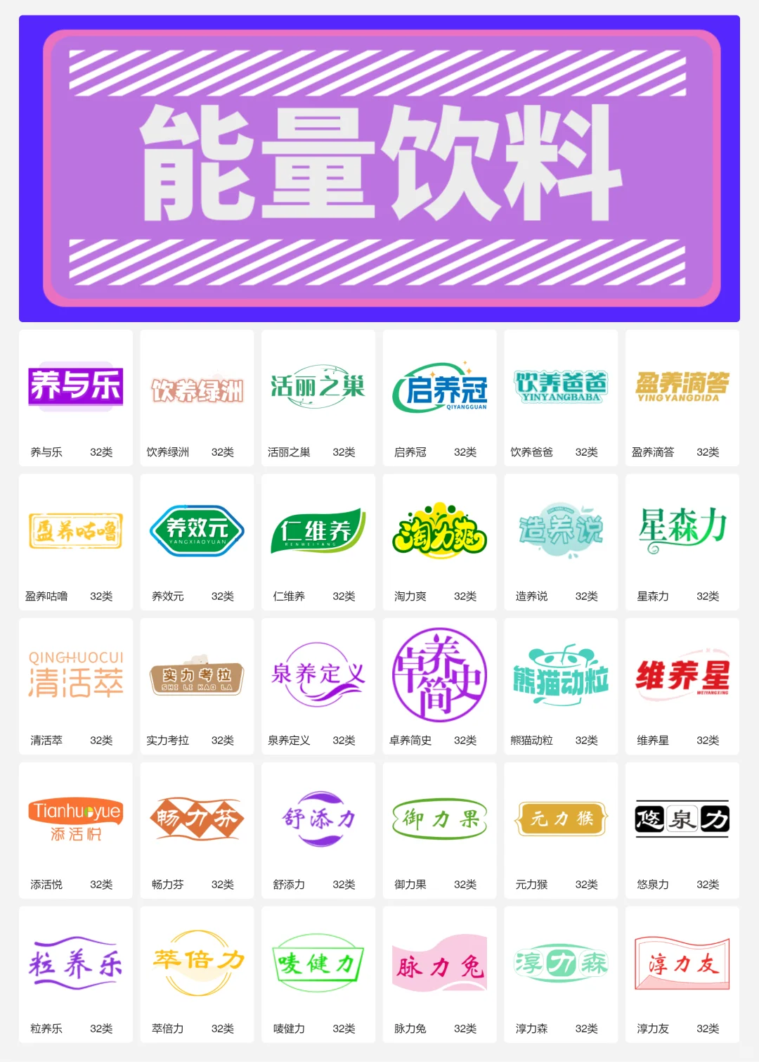 运动饮料 能量饮料 能量棒 32类商标转让