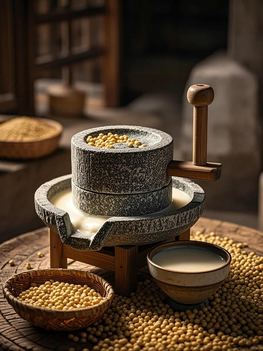 品味石磨豆浆，感受传统工艺与自然的结合。