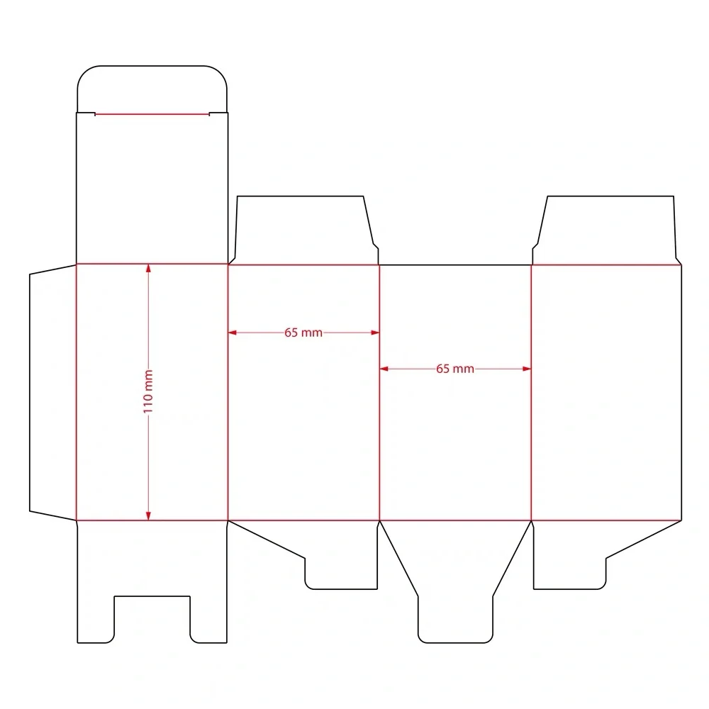 包装盒刀模结构图设计折叠纸盒刀线图dai画