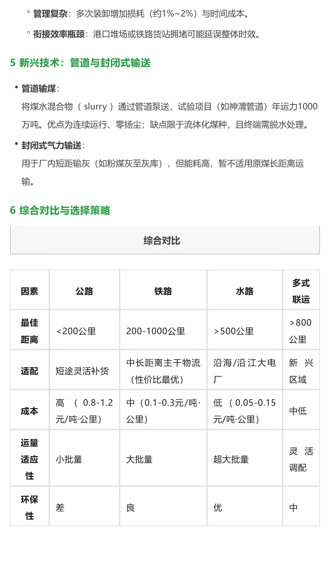 煤炭知识学习笔记（三）运输物流方式