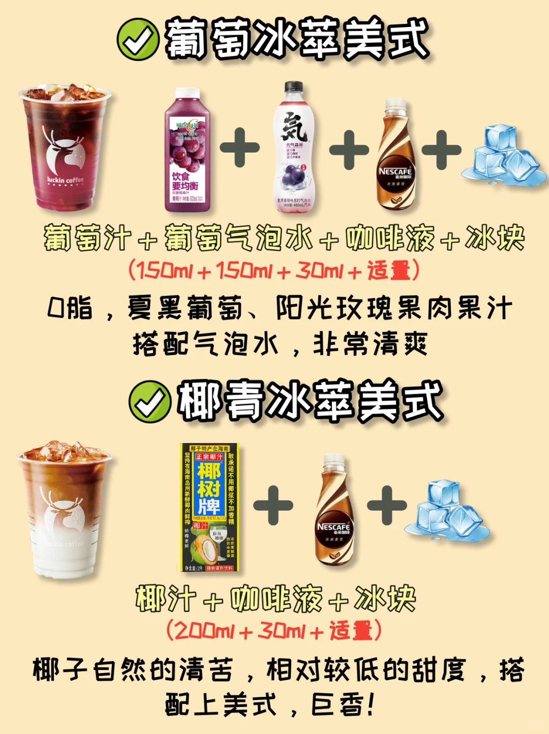 家庭版咖啡店|8款瑞幸经典咖啡复刻(附配比)