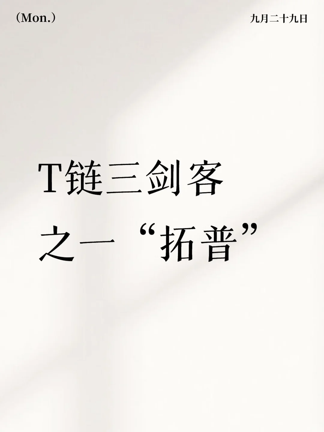 T链三剑客之一“拓普”