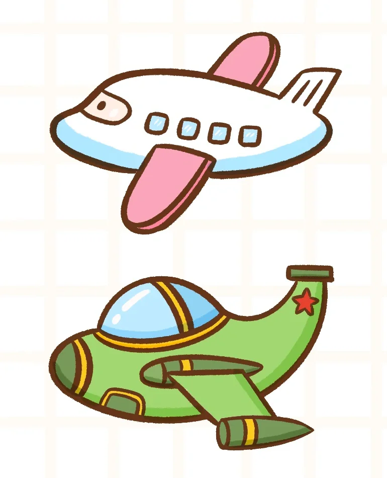 ✏️画画控笔练习打卡第72天|各种飞机简笔画