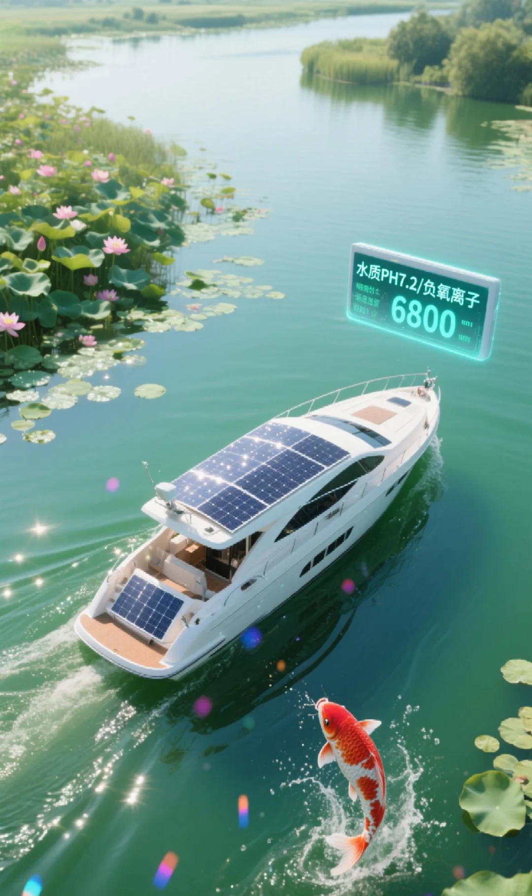 柔性曲面光伏+电动观光游船