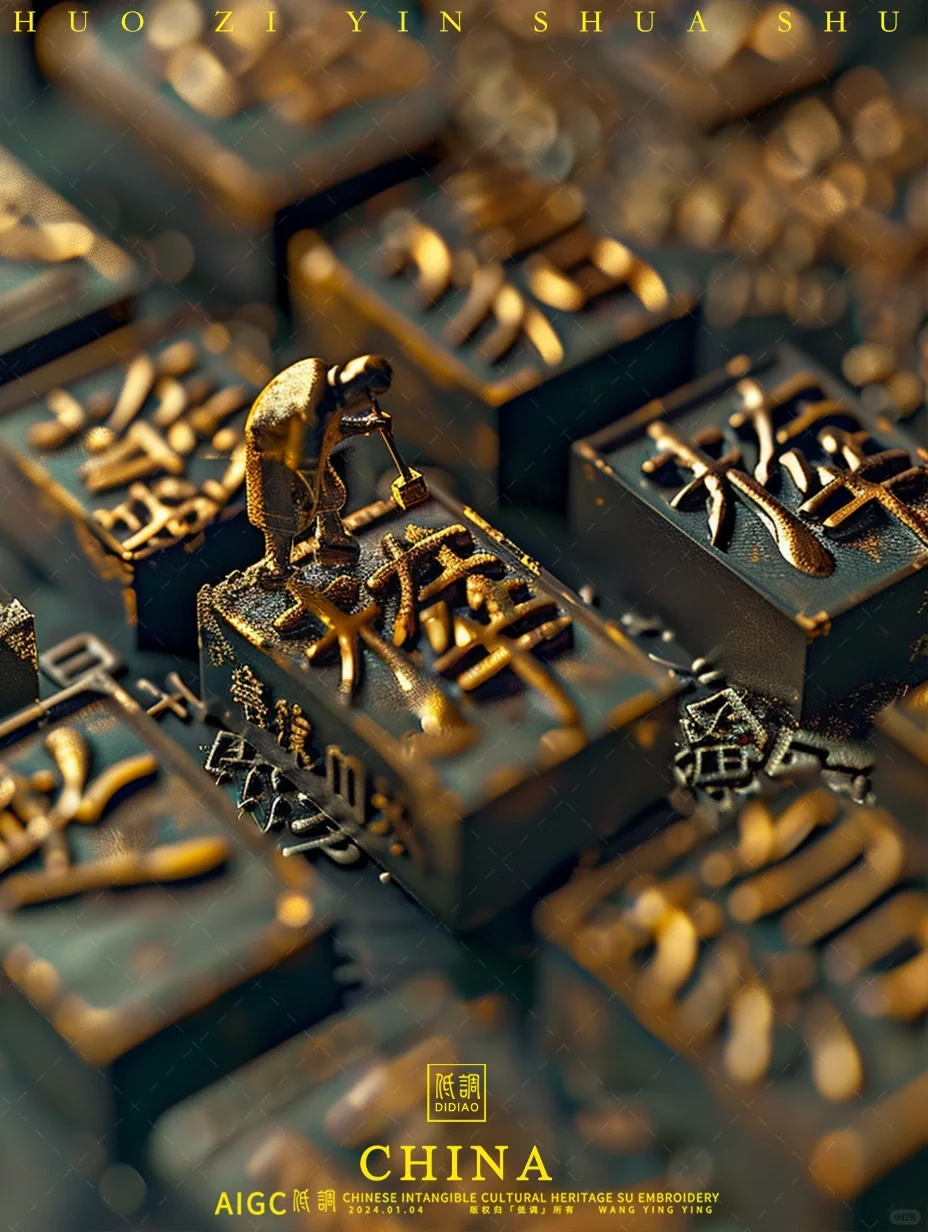 AI雕刻活字印刷