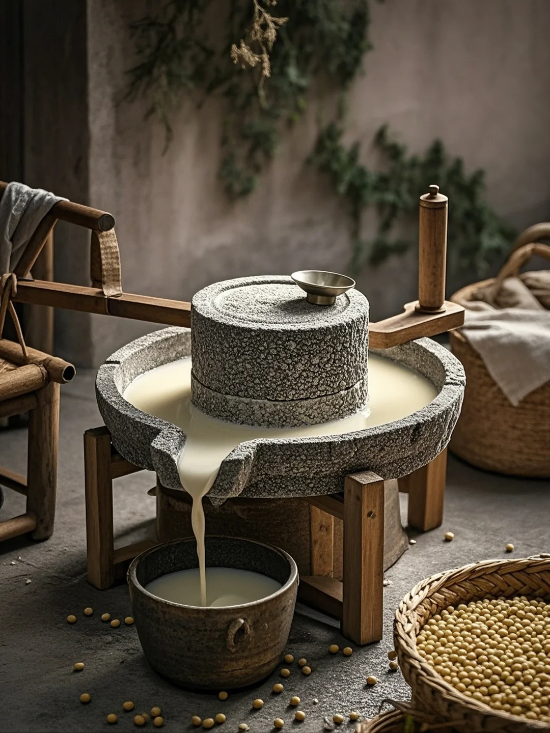 品味石磨豆浆，感受传统工艺与自然的结合。